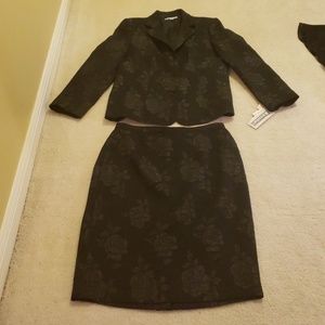 Black embroidered suit, new with tags